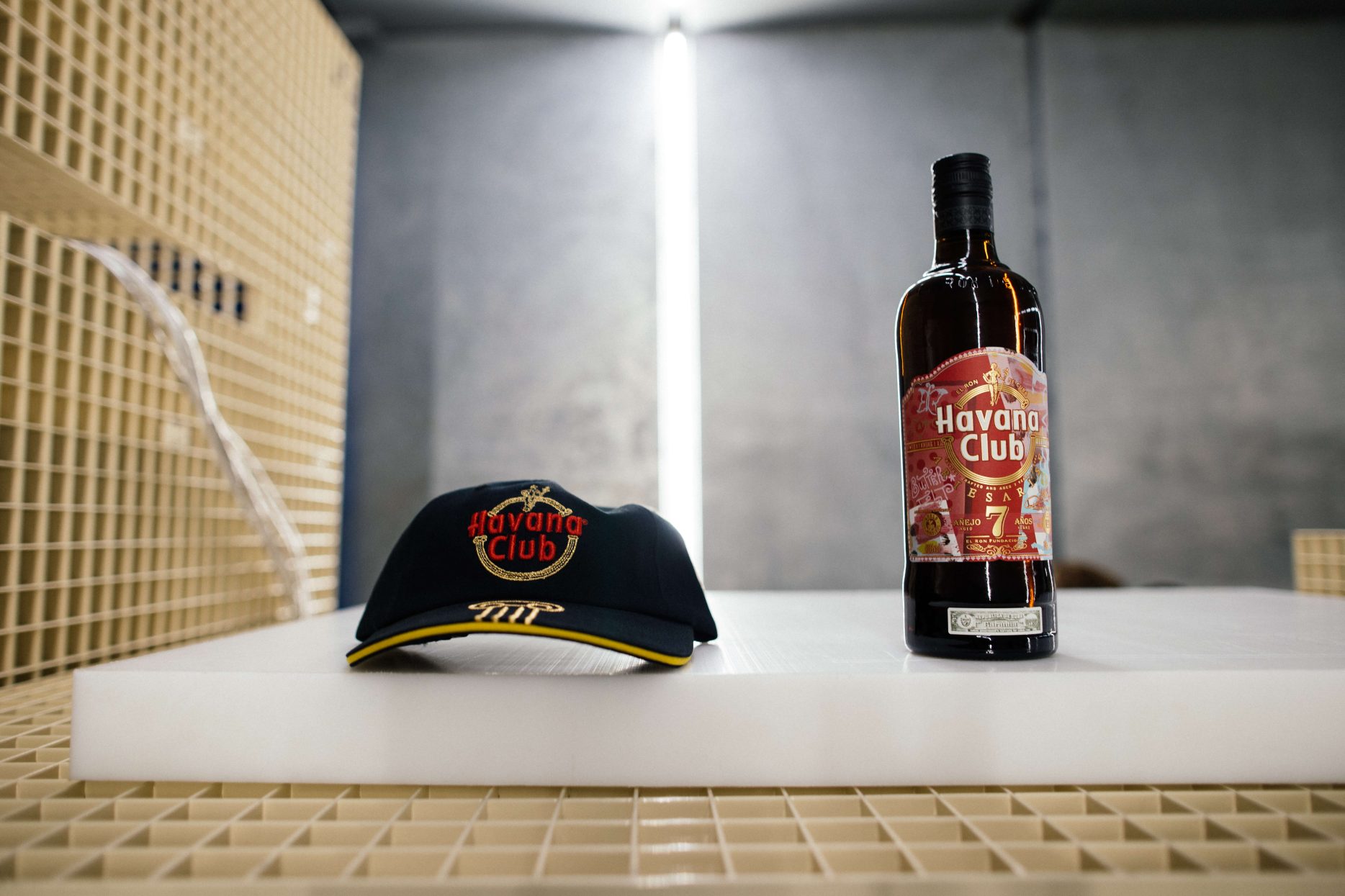 Collab Aries Arise x Havana Club limited edition bottle and cap
